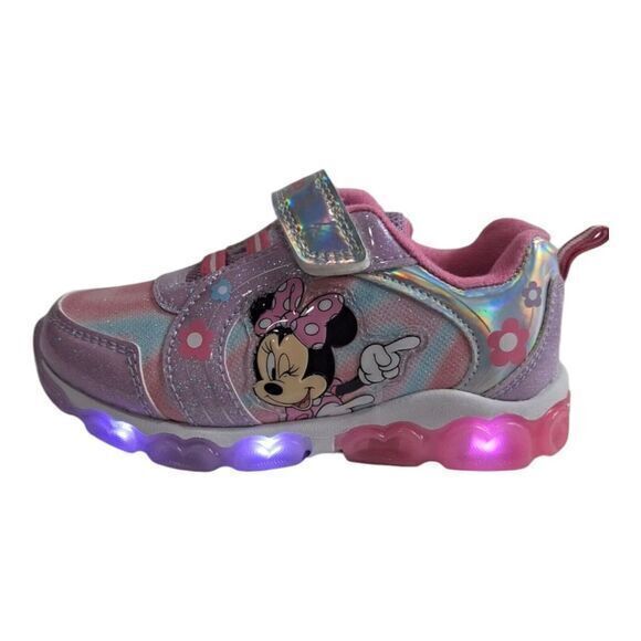 Disney shoes for girls sneakers with LED light without laces Pink Size 7 (15cm) - Picture 15 of 16